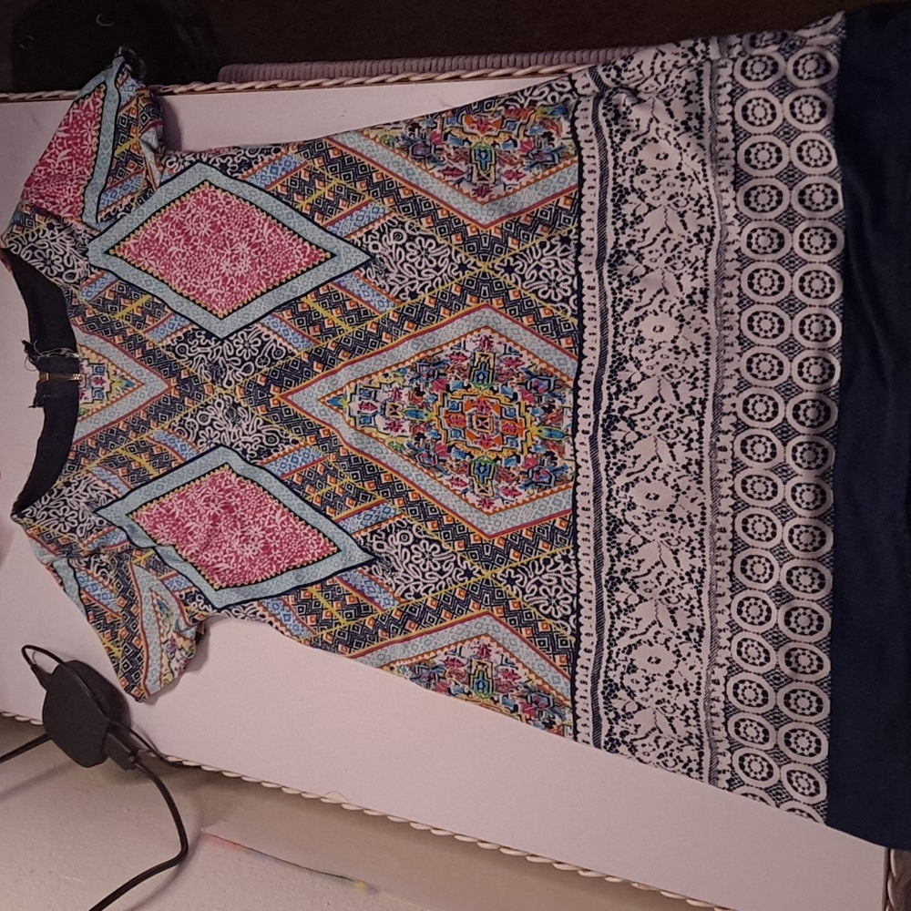 Multicolored patterned dress